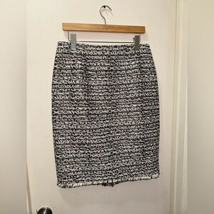 Nanette Lepore Monochrome Tweed Pencil Skirt